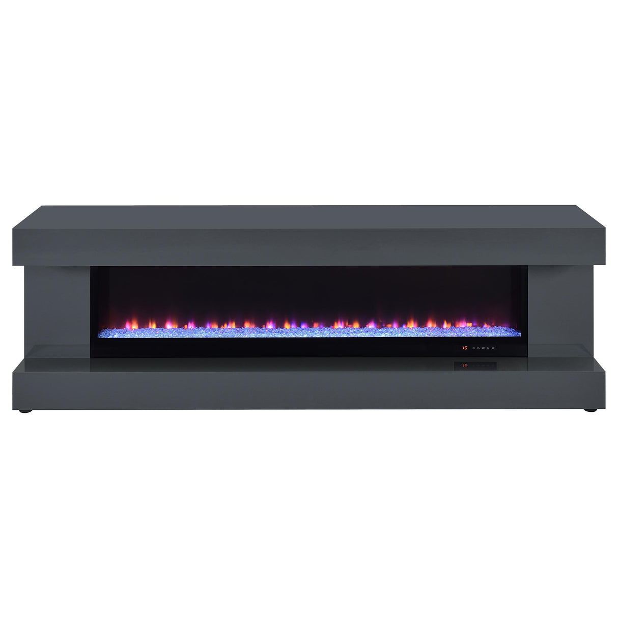 Mallory Grey High Gloss TV Stand Fireplace Console Bluetooth Speaker by Coaster at Eve Furniture