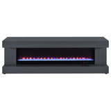 Mallory Grey High Gloss TV Stand Fireplace Console Bluetooth Speaker by Coaster at Eve Furniture