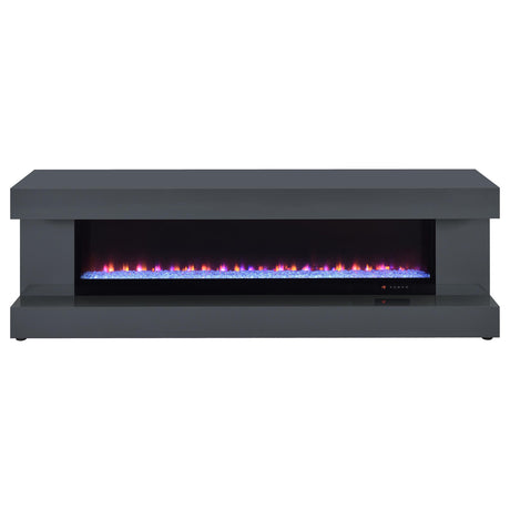 Mallory Grey High Gloss TV Stand Fireplace Console Bluetooth Speaker by Coaster at Eve Furniture
