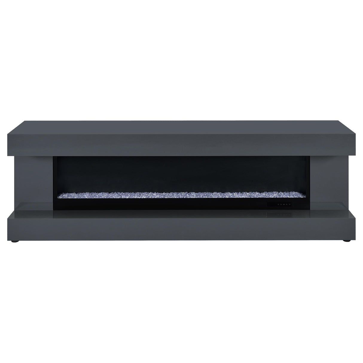 Mallory Grey High Gloss TV Stand Fireplace Console Bluetooth Speaker by Coaster at Eve Furniture