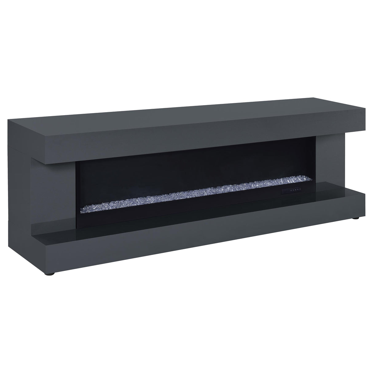 Mallory Grey High Gloss TV Stand Fireplace Console Bluetooth Speaker by Coaster at Eve Furniture