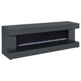 Mallory Grey High Gloss TV Stand Fireplace Console Bluetooth Speaker by Coaster at Eve Furniture
