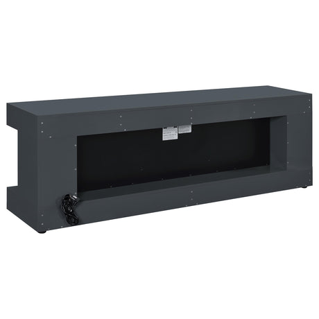 Mallory Grey High Gloss TV Stand Fireplace Console Bluetooth Speaker by Coaster at Eve Furniture