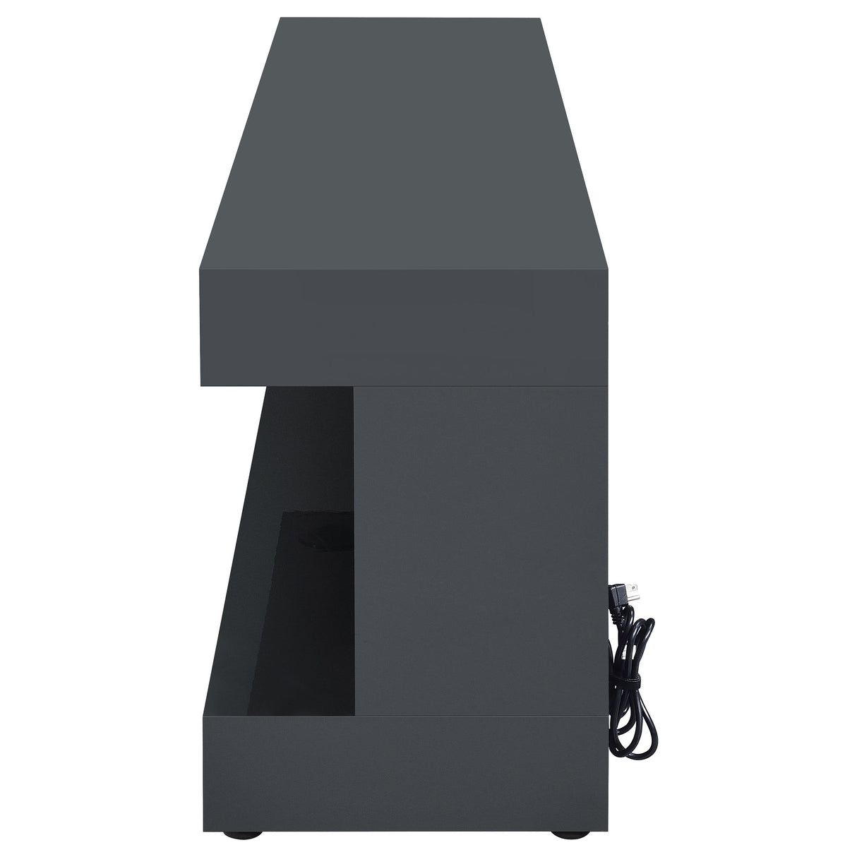 Mallory Grey High Gloss TV Stand Fireplace Console Bluetooth Speaker by Coaster at Eve Furniture