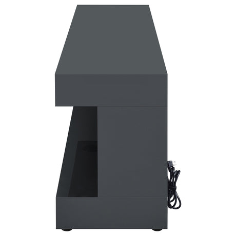 Mallory Grey High Gloss TV Stand Fireplace Console Bluetooth Speaker by Coaster at Eve Furniture