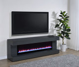 Mallory Grey High Gloss TV Stand Fireplace Console Bluetooth Speaker by Coaster at Eve Furniture