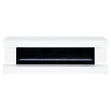 Mallory White High Gloss TV Stand Fireplace Console Bluetooth Speaker by Coaster at Eve Furniture