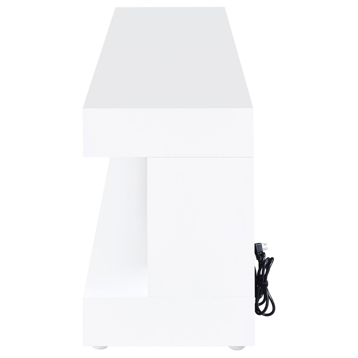 Mallory White High Gloss TV Stand Fireplace Console Bluetooth Speaker by Coaster at Eve Furniture