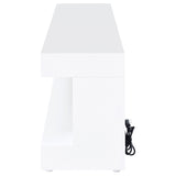 Mallory White High Gloss TV Stand Fireplace Console Bluetooth Speaker by Coaster at Eve Furniture