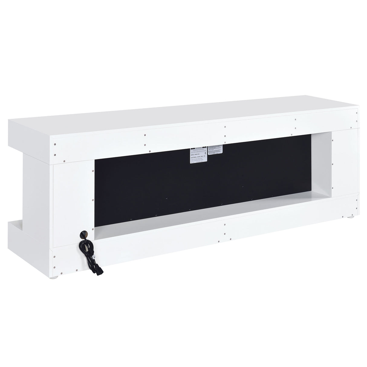 Mallory White High Gloss TV Stand Fireplace Console Bluetooth Speaker by Coaster at Eve Furniture