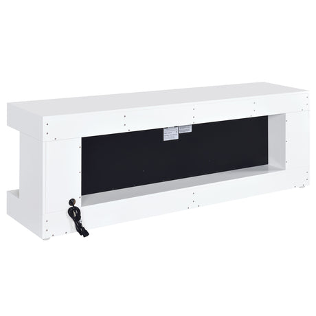Mallory White High Gloss TV Stand Fireplace Console Bluetooth Speaker by Coaster at Eve Furniture