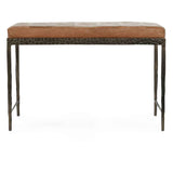 Malo Chestnut Brown Leather Bench by Classic Home at Eve Furniture