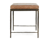 Malo Chestnut Brown Leather Bench by Classic Home at Eve Furniture