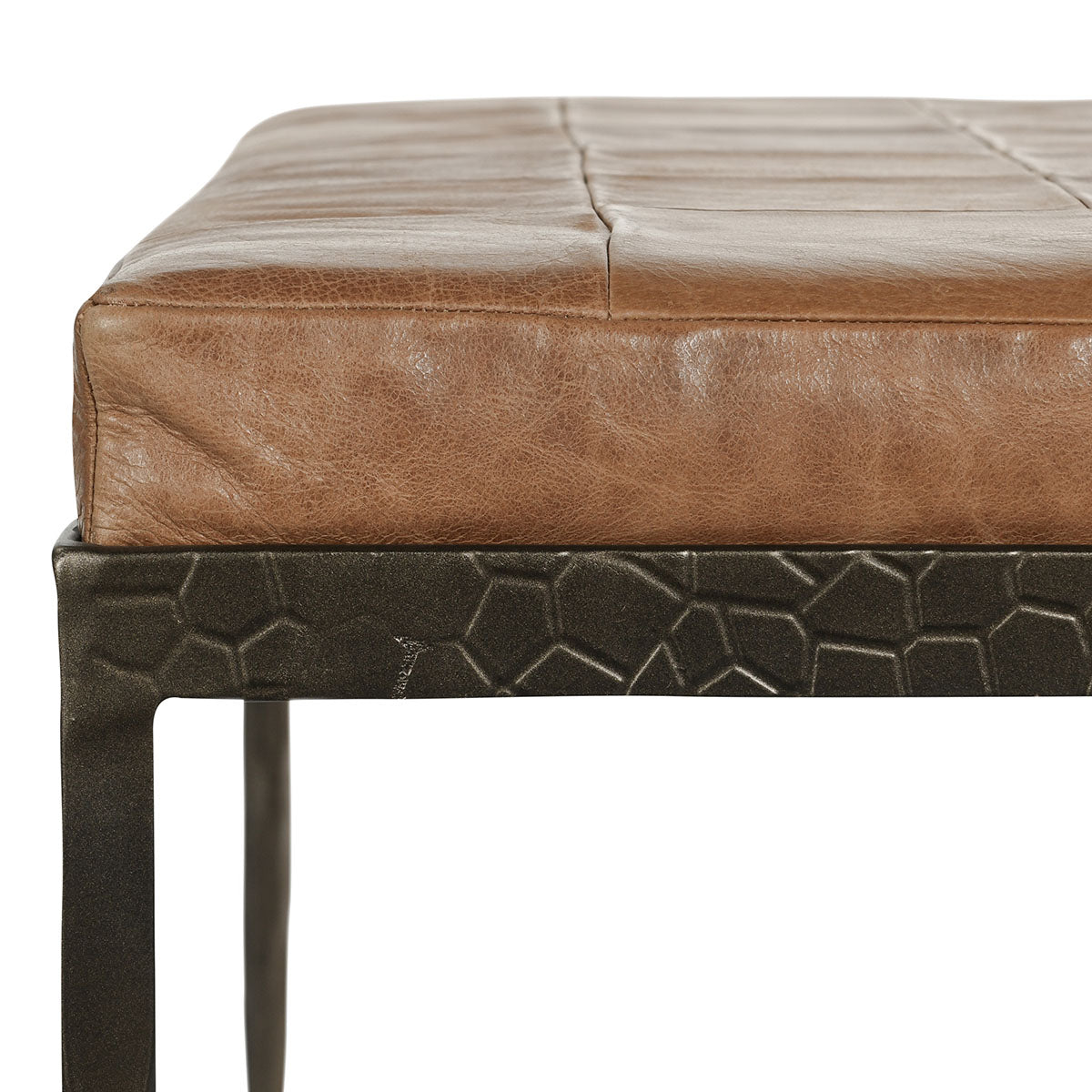 Malo Chestnut Brown Leather Bench by Classic Home at Eve Furniture