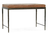 Malo Chestnut Brown Leather Bench by Classic Home at Eve Furniture