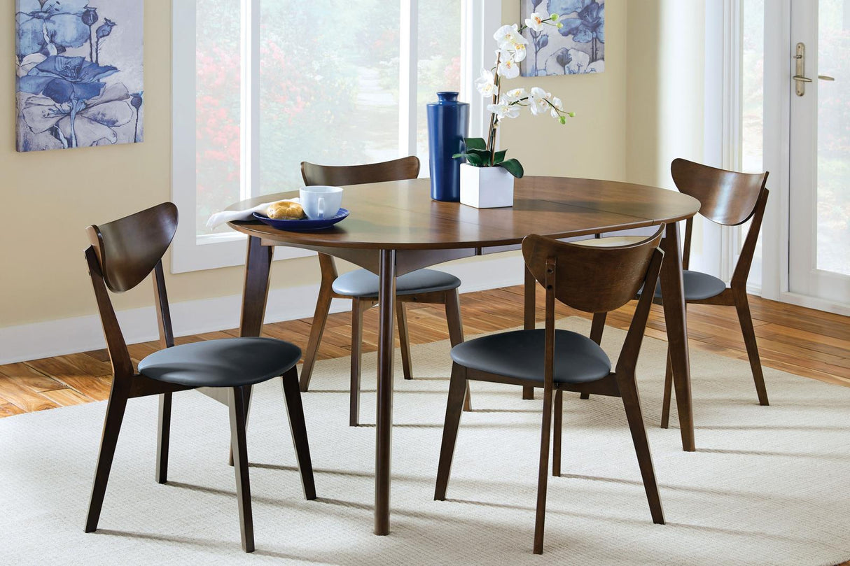 Malone Dark Walnut/Black 5-Piece Dining Set