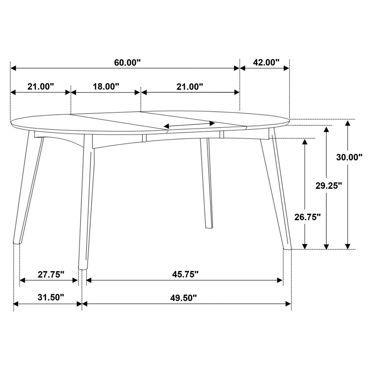 Malone Dark Walnut/Black 5-Piece Dining Set