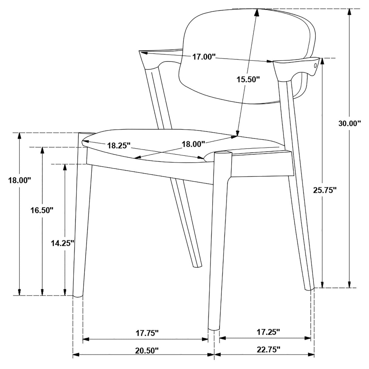 Malone Dark Walnut/Gray 5-Piece Dining Set