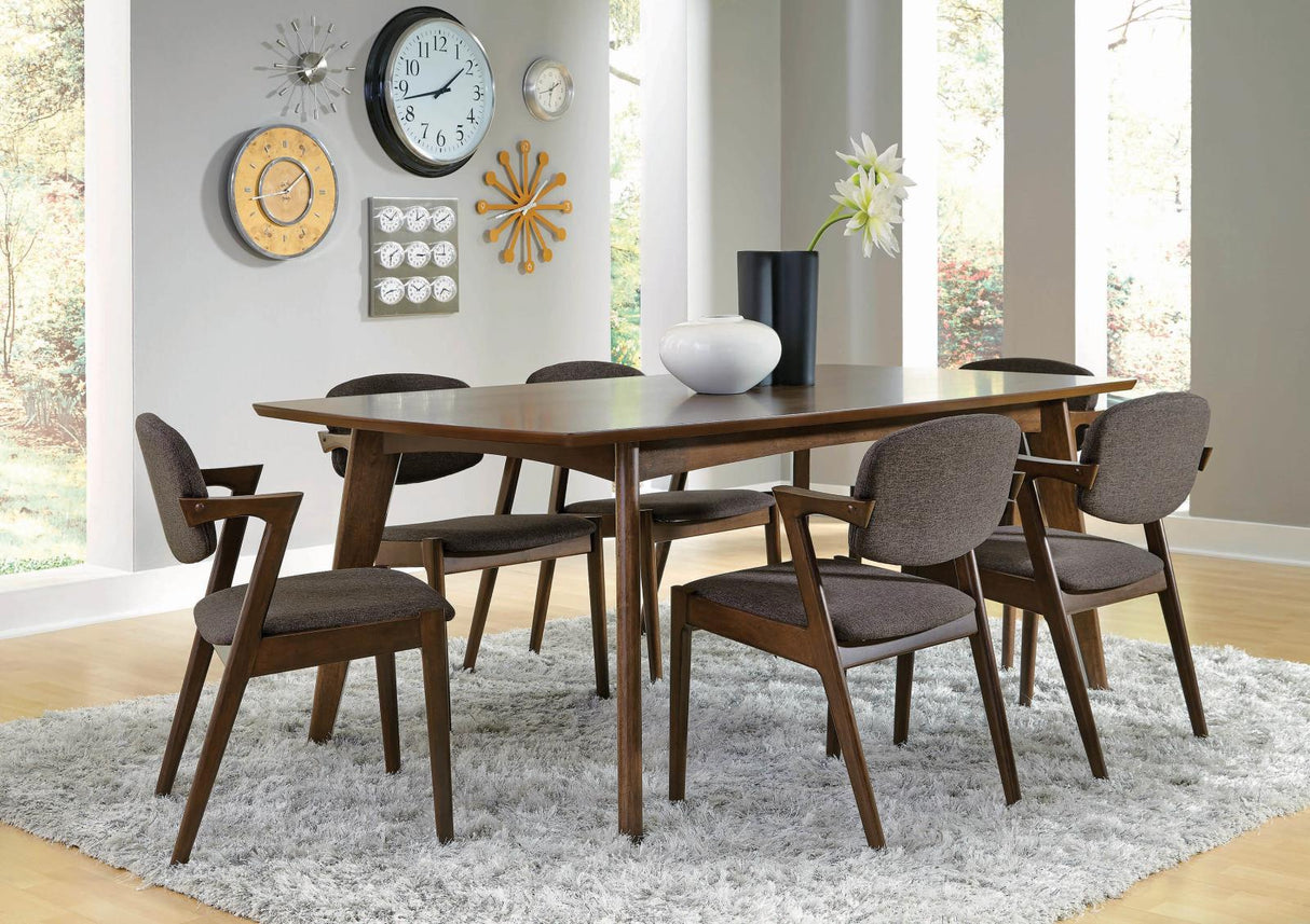 Malone Dark Walnut/Gray 7-Piece Rectangular Dining Set