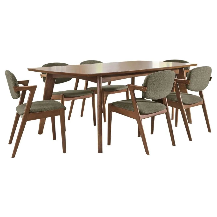 Malone Dark Walnut/Gray 7-Piece Rectangular Dining Set by Coaster at Eve Furniture