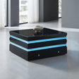 Maloy Black Square Cocktail Table w/ Drawers by Furniture of America at Eve Furniture