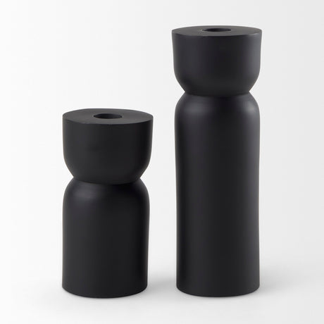 Malta Black Large Metal Candle Holder by Mercana at Eve Furniture