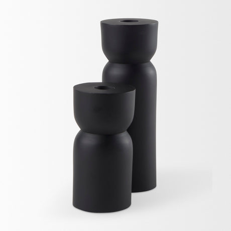 Malta Small Black Metal Candle Holder by Mercana at Eve Furniture