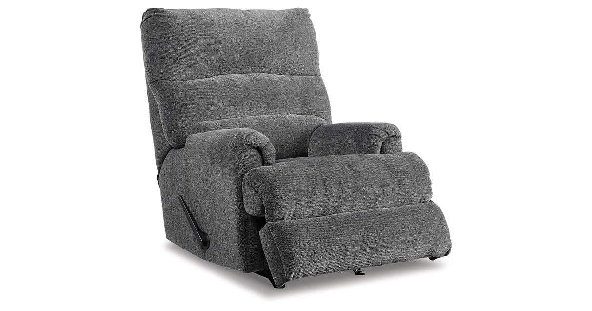 Man Fort Graphite Recliner by ASHLEY FURNITURE at Eve Furniture