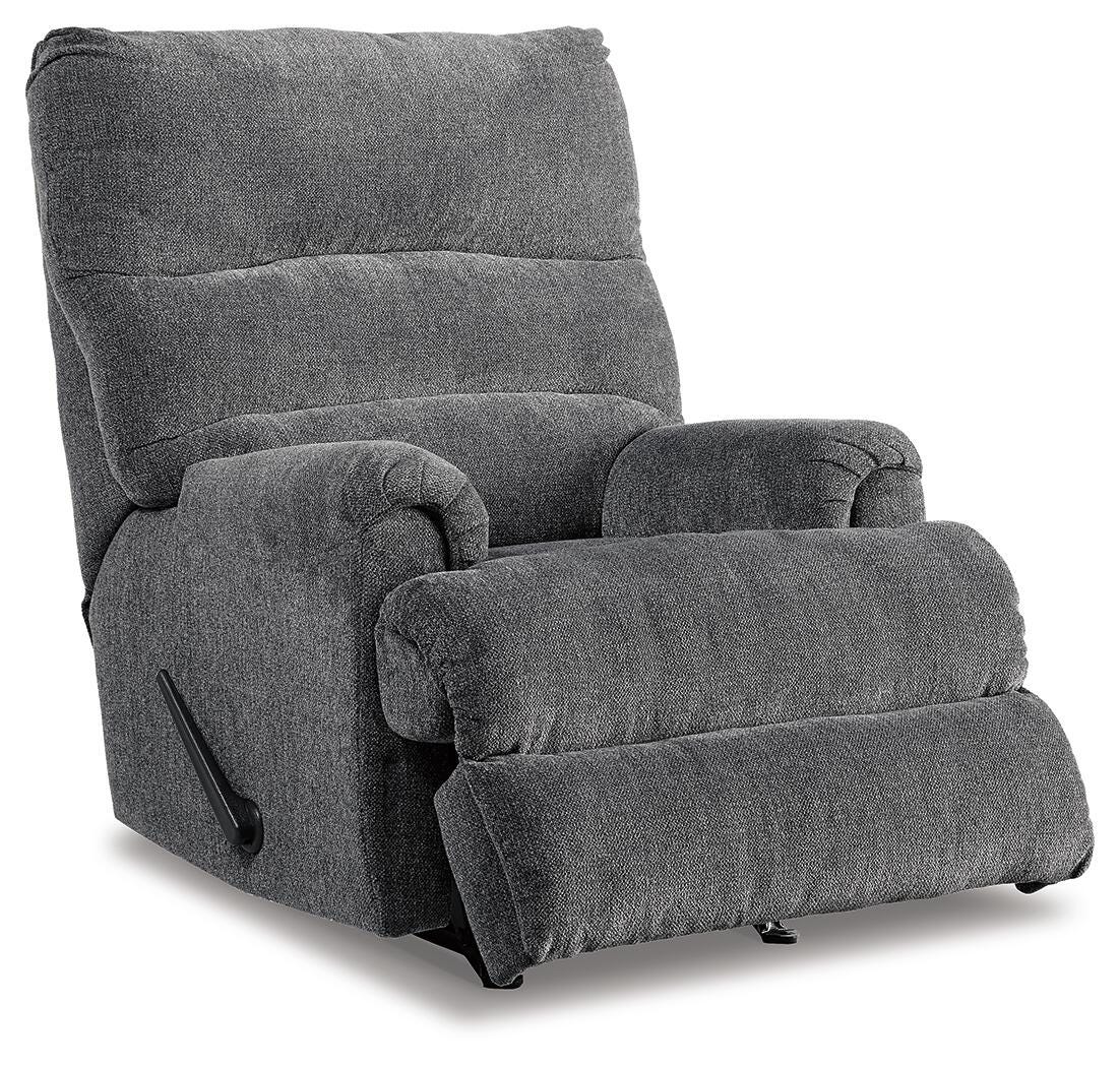 Man Fort Graphite Recliner by ASHLEY FURNITURE at Eve Furniture