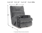 Man Fort Graphite Recliner by ASHLEY FURNITURE at Eve Furniture