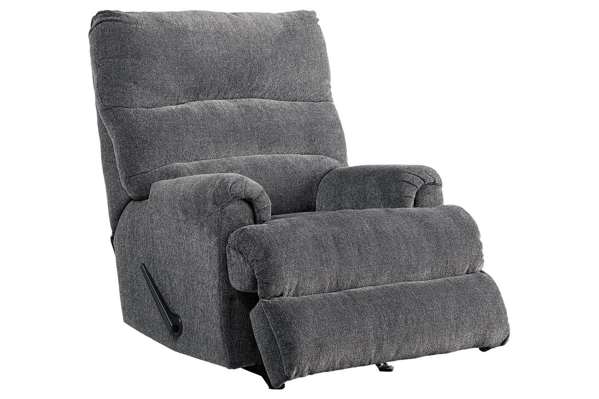 Man Fort Graphite Recliner by ASHLEY FURNITURE at Eve Furniture