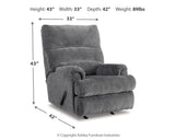 Man Fort Graphite Recliner by ASHLEY FURNITURE at Eve Furniture