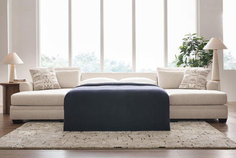 Mandi Point Marble 3-Piece Double Chaise Sleeper Sectional by Ashley at Eve Furniture