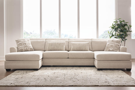 Mandi Point Marble 3-Piece Double Chaise Sleeper Sectional by Ashley at Eve Furniture