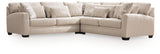 Mandi Point Marble 3-Piece Sectional by Ashley at Eve Furniture
