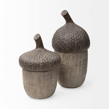 Mandor I (Small) Brown Resin Acorn Box by Mercana at Eve Furniture