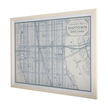 Manhattan Map I by Mercana Studio a Hand Embellished Textured Framed Art Print Matted under Glass by Mercana at Eve Furniture