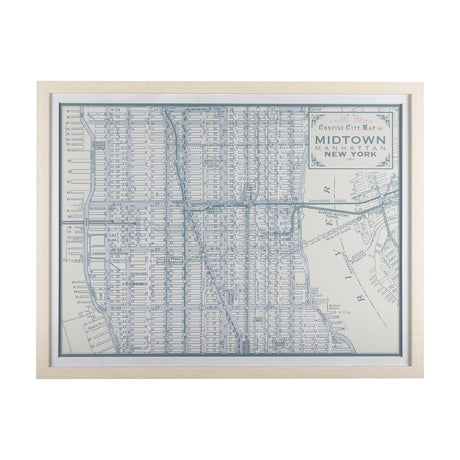 Manhattan Map I by Mercana Studio a Hand Embellished Textured Framed Art Print Matted under Glass by Mercana at Eve Furniture