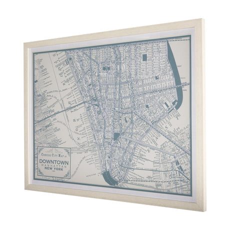 Manhattan Map II by Mercana Studio a Hand Embellished Textured Framed Art Print Matted under Glass by Mercana at Eve Furniture