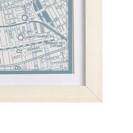 Manhattan Map II by Mercana Studio a Hand Embellished Textured Framed Art Print Matted under Glass by Mercana at Eve Furniture