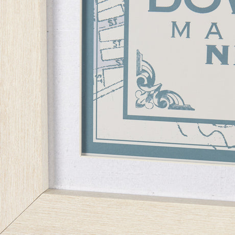 Manhattan Map II by Mercana Studio a Hand Embellished Textured Framed Art Print Matted under Glass by Mercana at Eve Furniture