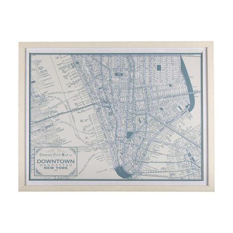 Manhattan Map II by Mercana Studio a Hand Embellished Textured Framed Art Print Matted under Glass by Mercana at Eve Furniture