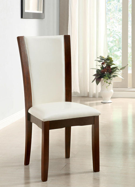 Manhattan Dark Cherry/White Side Chair, Set of 2 by Furniture of America at Eve Furniture