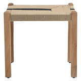 Manila 20" Ottoman Stool in Woven Natural and Black Rope by Home Trends & Design at Eve Furniture