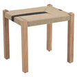 Manila 20" Ottoman Stool in Woven Natural and Black Rope by Home Trends & Design at Eve Furniture