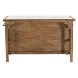 Manila 58" Kitchen Island Table with White Marble Top and Natural Mango Base by Home Trends & Design at Eve Furniture