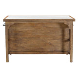 Manila 58" Kitchen Island Table with White Marble Top and Natural Mango Base by Home Trends & Design at Eve Furniture