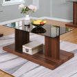 Mannedorf Black/Dark Walnut Coffee Table by Furniture of America at Eve Furniture