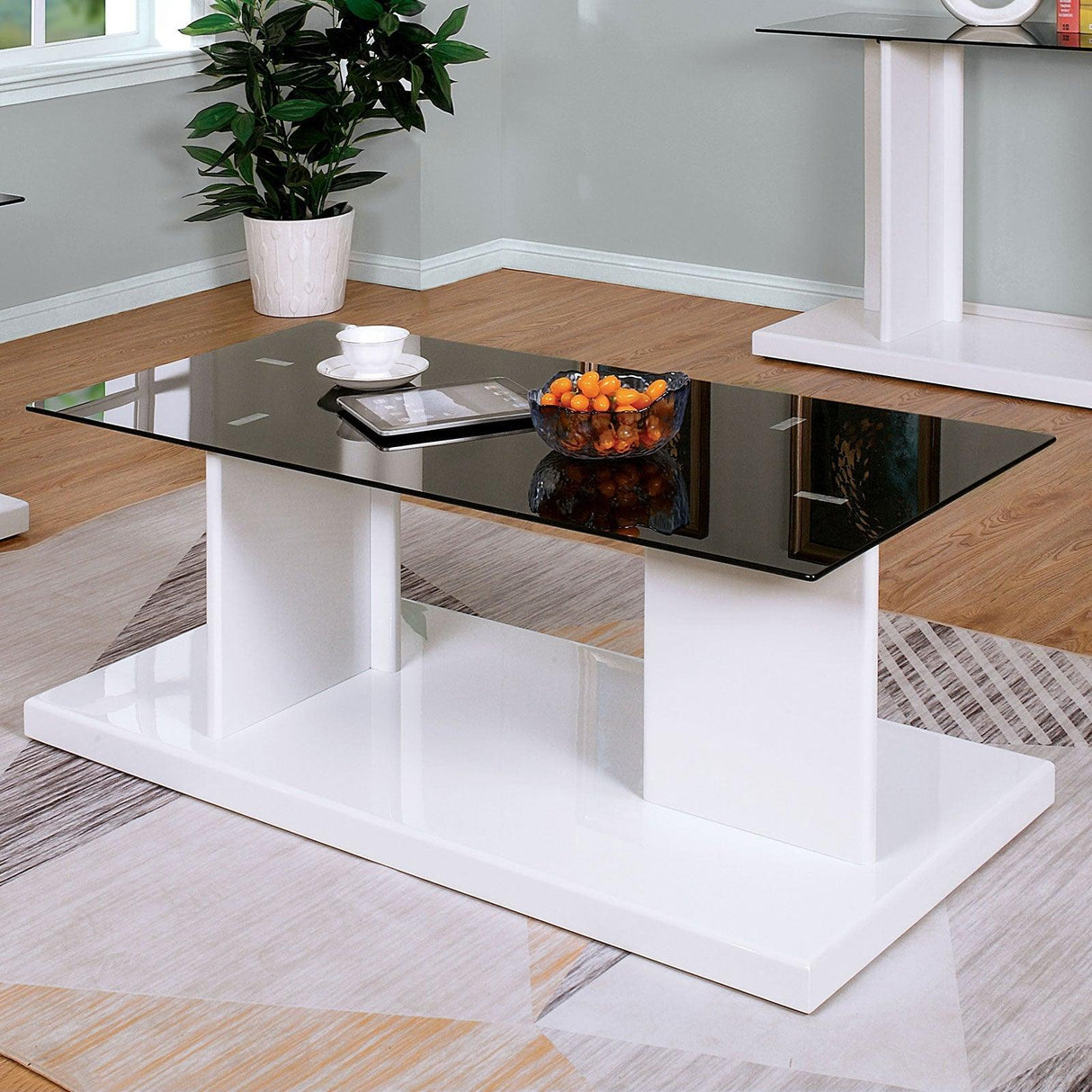Mannedorf Black/White Coffee Table by Furniture of America at Eve Furniture