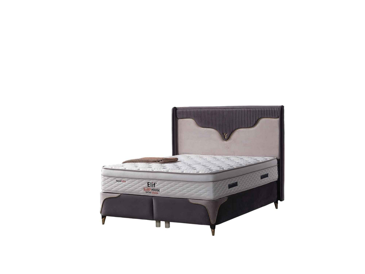 Manolya Storage Bed With Headboard Grey by Furnia at Eve Furniture